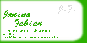 janina fabian business card